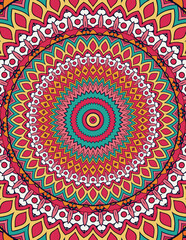 Fototapeta premium Detailed Mandala Pattern in Vibrant Colors 