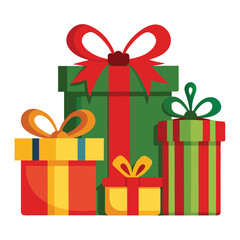 Christmas present  isolated on white background