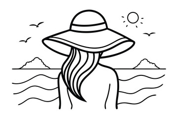 Stylish woman and young girl enjoying a summer day on the beach