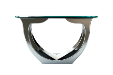 Modern glass top coffee table with sleek chrome base elegant curved design perfect for contemporary