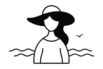 Stylish woman and young girl enjoying a summer day on the beach