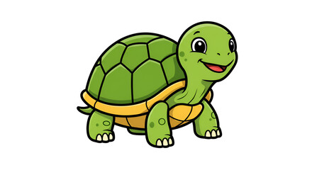 Fototapeta premium Cute happy turtle - image without background