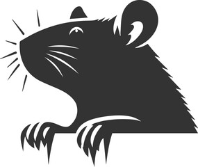 Vector silhouette of a rat