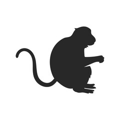 Realistic Monkey Silhouette, vector art.