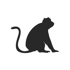 Realistic Monkey Silhouette, vector art.