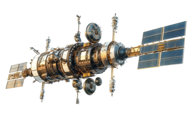 Detailed 3D Satellite on transparent background