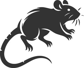 Vector silhouette of a rat