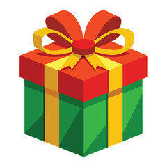 Christmas present  isolated on white background