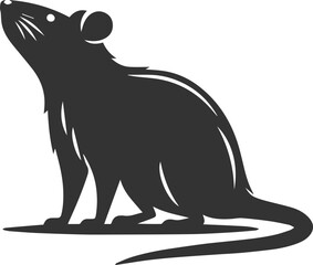 Vector silhouette of a rat