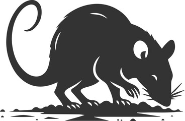 Vector silhouette of a rat