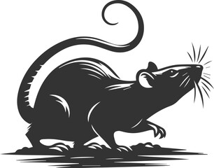 Vector silhouette of a rat