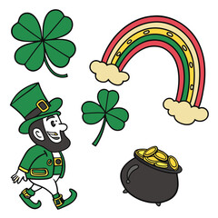 Naklejka premium Set st patricks elements vector image (20).eps