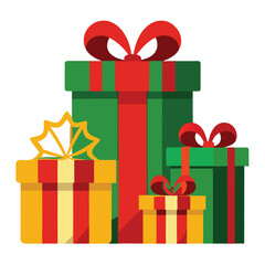 Christmas present  isolated on white background