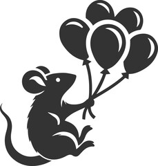 Vector silhouette of a rat