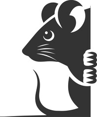 Vector silhouette of a rat