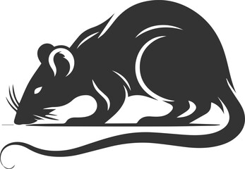 Vector silhouette of a rat