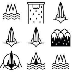 Vector Illustration of Various Water Feature Designs