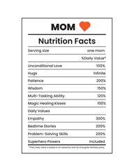mother, mother's day, mother's day gifts, mom nutrition facts,