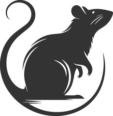 Vector silhouette of a rat
