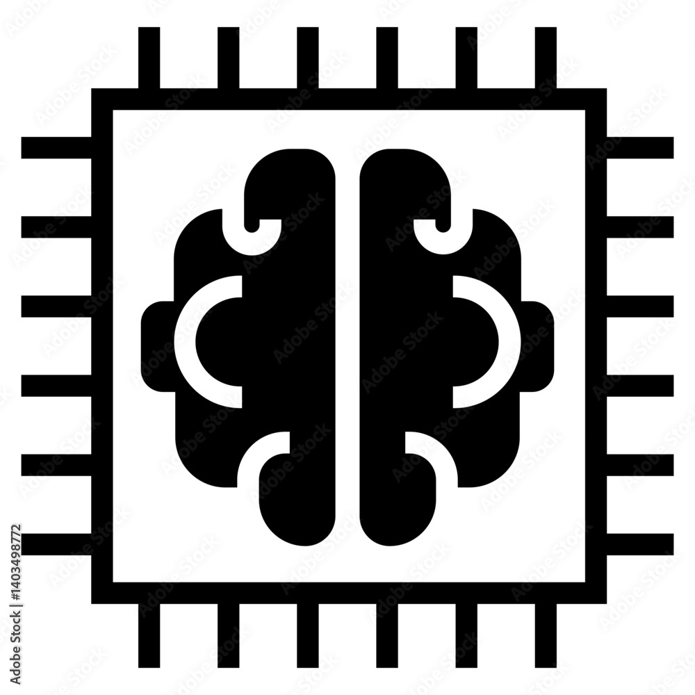 Poster artificial intelligence supports vector icon