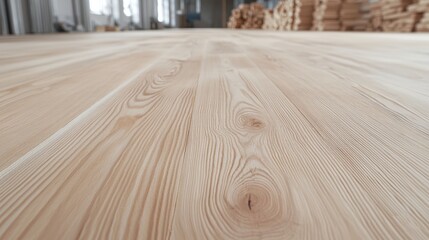 A close-up view of a light-colored wooden floor with visible wood grain patterns.