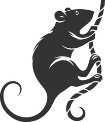 Vector silhouette of a rat
