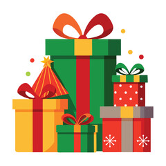 Christmas present  isolated on white background