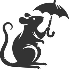 Vector silhouette of a rat