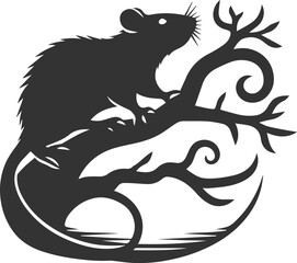 Vector silhouette of a rat