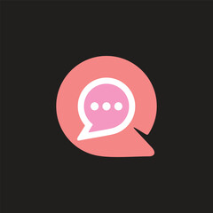 Chat icon. Modern speech bubble design.