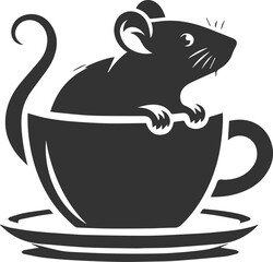 Vector silhouette of a rat