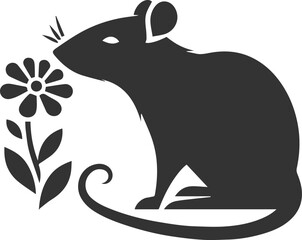 Vector silhouette of a rat