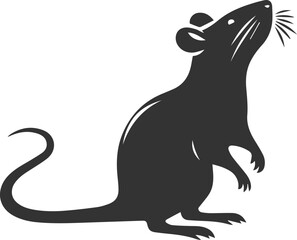 Vector silhouette of a rat