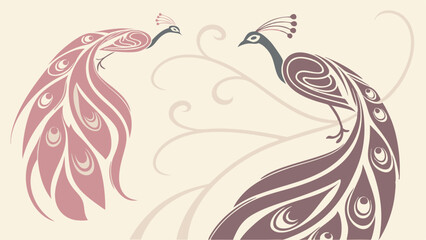 Fototapeta premium vector illustration of a peacock