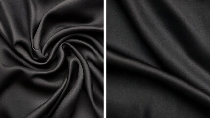 Obraz premium A black fabric with a smooth texture and a slight sheen.