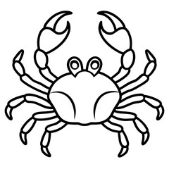 Minimalist Crab Line Art Vector