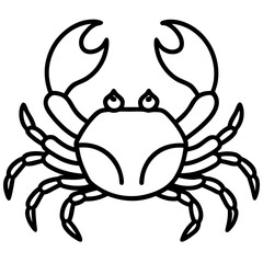 Minimalist Crab Line Art Vector