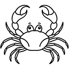Minimalist Crab Line Art Vector