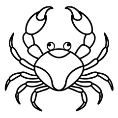 Minimalist Crab Line Art Vector