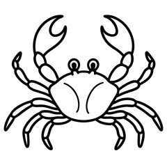 Minimalist Crab Line Art Vector