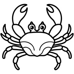 Minimalist Crab Line Art Vector
