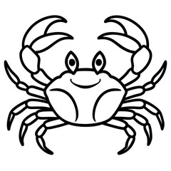 Minimalist Crab Line Art Vector