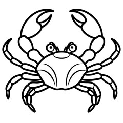 Minimalist Crab Line Art Vector