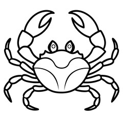 Minimalist Crab Line Art Vector