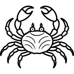 Minimalist Crab Line Art Vector