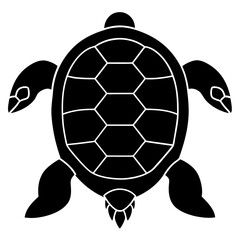 Obraz premium black silhouette of a turtle viewed from above
