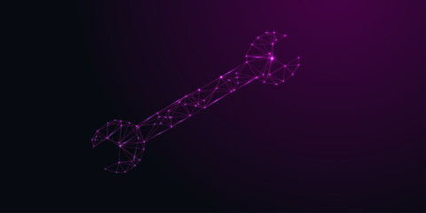 Tuning Tool icon abstract gradient background , point connecting network on gradient purple background. Illustration vector.eps 10