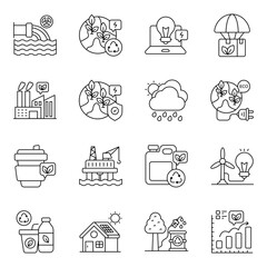 Set Of Nature Line Icons 

