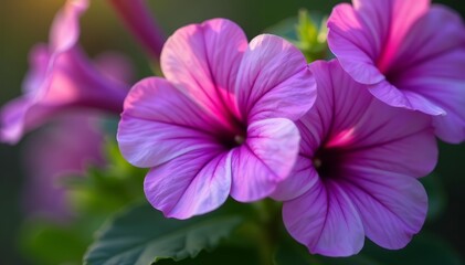 Obraz premium Close-up of purple petunia blossoms with clean cutout for easy customization, isolated, customizable