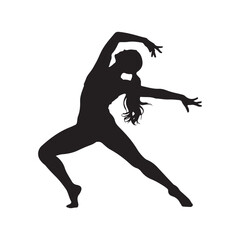 Dynamic Female Dancer Silhouette Pose